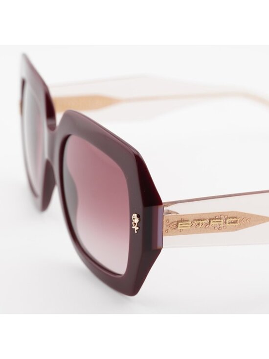 ETRO 0011/S 0LHF 3X Sunglasses Burgundy Square Frame, Mauve Lenses main image 9